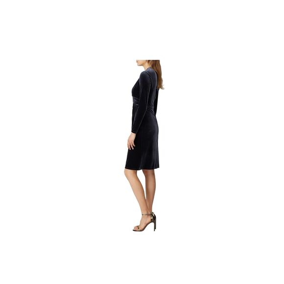Lauren Ralph Lauren Grey Velvet Dress Size 8 MSRP: $145 - Picture 3 of 8
